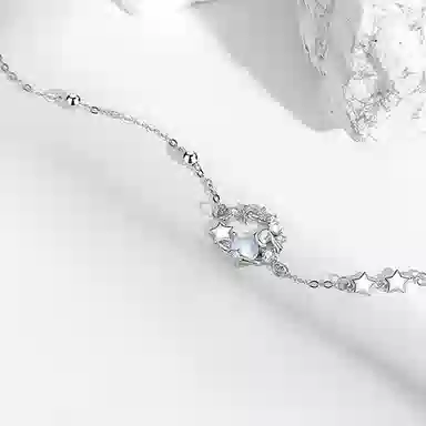 【S925银 小王子玫瑰花】 七好美银 精致轻奢时尚优雅浪漫森系小清新 简约小众高级感设计 日常通勤百搭 琉璃 手链 女款