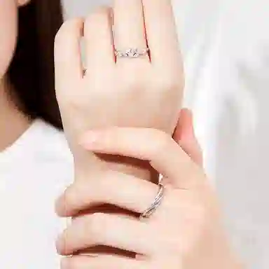 【S925银紫藤花开】 七好美银 幸福自来温柔法式浪漫钟爱久久真心闪耀恋爱高级精致百搭个性对戒 首饰 戒指 男女同款情侣款