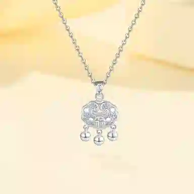 【999足银纯银 平安喜乐】 七好美银 福运平安锁新中式国风复古优雅贵气转运纳福吉祥百搭长命锁#好运 首饰 项链 男女同款情侣款