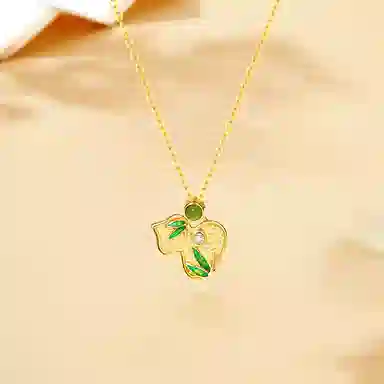 【S925银 福禄临门】 七好美银 葫芦竹叶新中式复古小众设计节节高升双全招财转运轻奢高级简约时髦百搭锁骨链#好运 玉髓 项链 女款