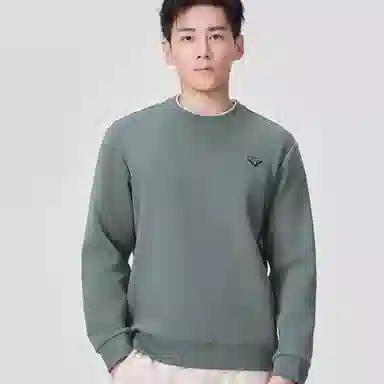 李生制造 纯色远航系列波浪纹网状结构透气户外假两件圆领长袖卫衣 男款