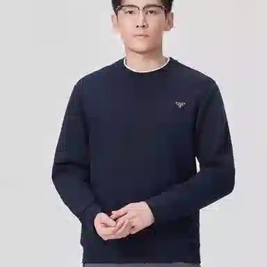 李生制造 纯色远航系列波浪纹网状结构透气户外假两件圆领长袖卫衣 男款