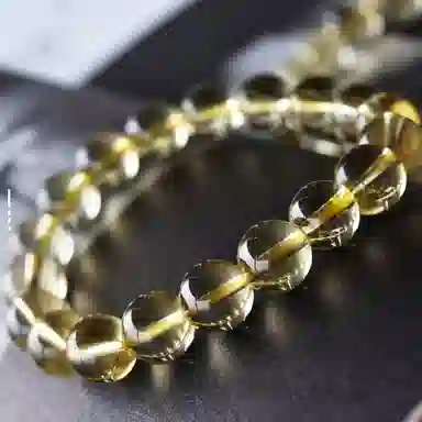 千叶珠宝 招财转运天然 黄水晶 手串 男女同款情侣款