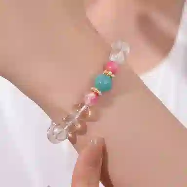 千叶珠宝 朱颜碧色 简约百搭设计款手链手饰#好运天然 白水晶 手串 女款