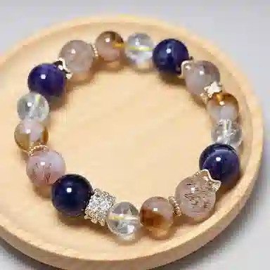 千叶珠宝 「金缕缠虹·星环梦」 多宝优雅大气质感格调新中式国风轻奢高级感小众设计款#好运天然 黄水晶 手串 男女同款情侣款