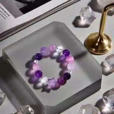 千叶珠宝 「紫霞叠彩· 优雅灵动可爱贵气高端紫色轻奢高级感小众设计款精致百搭#好运天然 紫水晶 手串 男女同款情侣款