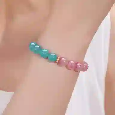 千叶珠宝 粉雾湖光学生党职场开运#好运天然 粉水晶 手串 轻奢小众高级感女友闺蜜礼物 女款