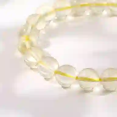 千叶珠宝 柠檬黄小清新圆珠款单圈饰品#好运天然 黄水晶 手串 男女同款情侣款