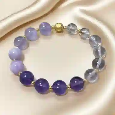 千叶珠宝 紫宙悬环·金曜光 优雅灵动神秘贵气高端桃花轻奢高级感小众设计款#好运天然 紫水晶 手串 男女同款情侣款