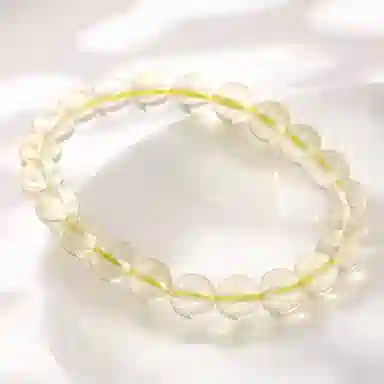 千叶珠宝 柠檬黄小清新圆珠款单圈饰品#好运天然 黄水晶 手串 男女同款情侣款