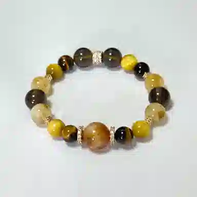 千叶珠宝 曜灵金环 虎眼石 大气有格调招财轻奢高级感小众设计感简约大方#好运天然 黄水晶 手串 男女同款情侣款