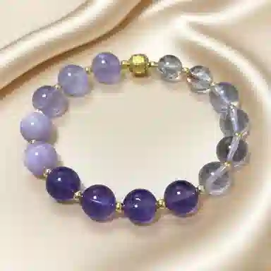 千叶珠宝 紫宙悬环·金曜光 优雅灵动神秘贵气高端桃花轻奢高级感小众设计款#好运天然 紫水晶 手串 男女同款情侣款