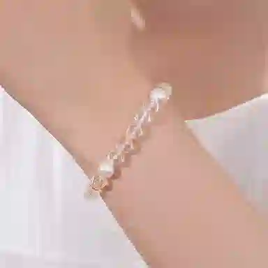 千叶珠宝 纯净月光#好运天然 白水晶 手串 女款