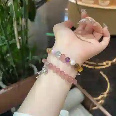 千叶珠宝 「虹霓叠彩金珠缀珍」多宝小众设计款轻奢高级感优雅简约独特大气精致百搭#好运天然 白水晶 手串 男女同款情侣款