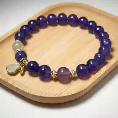 千叶珠宝 紫霞葫芦金珠缀梦  梦幻紫贵气葫芦吉祥旺人缘转运新中式国潮小众轻奢设计#好运天然 紫水晶 手串 女款