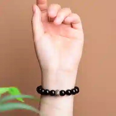 千叶珠宝 转运 黑曜石 手串 男女同款情侣款