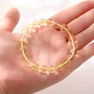 千叶珠宝 柠檬黄小清新圆珠款单圈饰品#好运天然 黄水晶 手串 男女同款情侣款