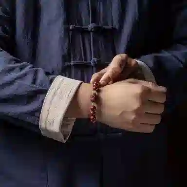 路易佳妮 貔貅民族风中式简约再造辰砂 朱砂 玉石手串 男女同款情侣款