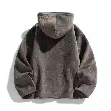 MZAO Vintage Letter Print Hoodie Jacket