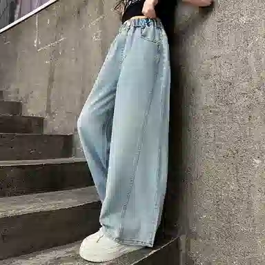 木木屋牛仔裤 百搭洋气舒适休闲 蓝色 儿童款