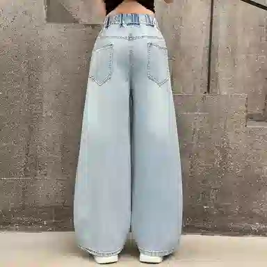 木木屋牛仔裤 百搭洋气舒适休闲 蓝色 儿童款