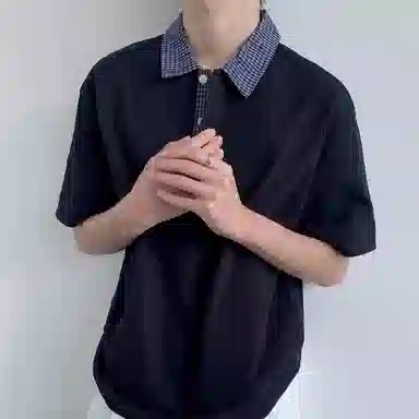 MIU Polo Knit Patchwork