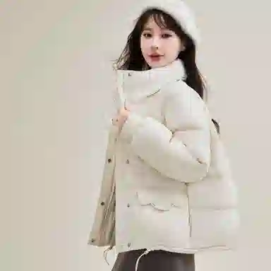 鸭鸭 时尚百搭可爱少女学生日常通勤宽松立领柔软舒适保暖轻盈羽绒服 女款