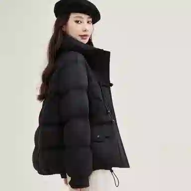 鸭鸭 时尚百搭可爱少女学生日常通勤宽松立领柔软舒适保暖轻盈羽绒服 女款