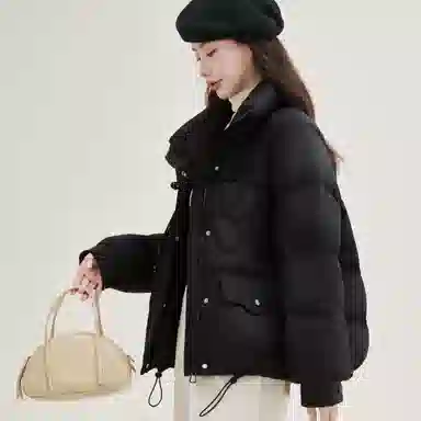 鸭鸭 时尚百搭可爱少女学生日常通勤宽松立领柔软舒适保暖轻盈羽绒服 女款