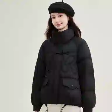 鸭鸭 时尚百搭可爱少女学生日常通勤宽松立领柔软舒适保暖轻盈羽绒服 女款