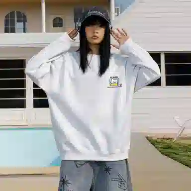 Avandi Plaid Cat Logo Sweatshirt