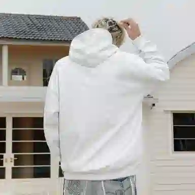 阿凡迪 校园童趣【重磅华棉】美式简约基础款卡通动物字母撞色仿刺绣高级感印花高街个性潮流百搭通勤无性别宽松连帽卫衣 男女同款