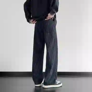 阿凡迪 扎染美式复古手绘星星涂鸦字母系带抽绳裤子高街户外运动裤日常通勤百搭微喇情侣装长裤宽松柔软垂感舒适阔腿潮流休闲裤 男女同款