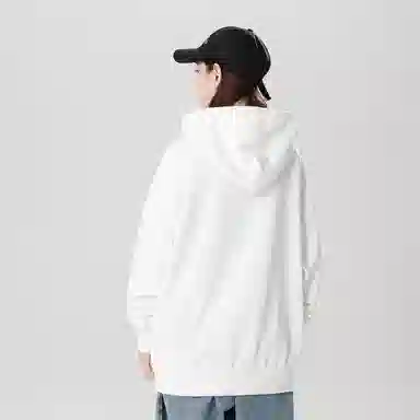阿凡迪 仿刺绣美式复古高街时尚潮流创意可爱小猫印花纯色宽松日常通勤休闲运动学生党经典百搭长袖氛围感重磅连帽卫衣 男女同款