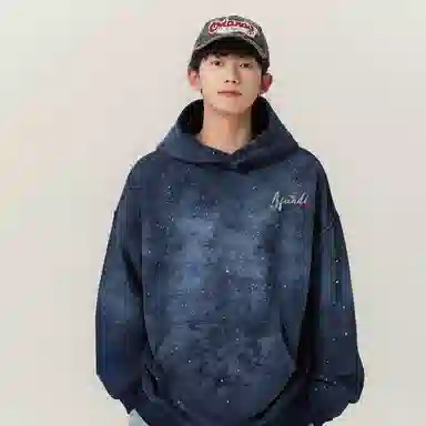 阿凡迪 美式复古个性创意趣味海螺花体字母后背印花日常通勤重磅百搭无性别主义宽松运动氛围感学院风落肩袖套头连帽卫衣 男女同款