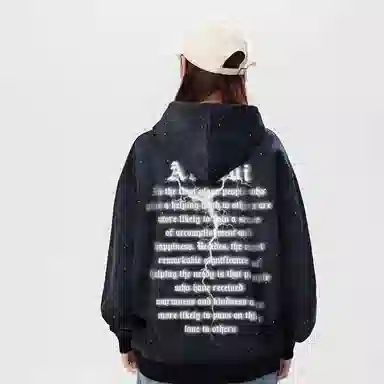 阿凡迪 满天星美式高街复古时尚潮流简约字母个性创意闪电印花宽松日常通勤休闲运动经典百搭长袖氛围感套头连帽卫衣 男女同款