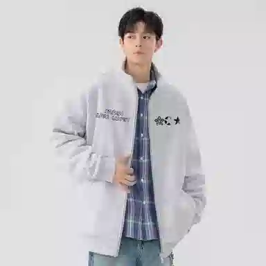 阿凡迪 美式高街复古时尚潮流创意个性字母星星印花日常通勤休闲运动经典百搭长袖氛围感学院风纯色开衫外套卫衣 男女同款