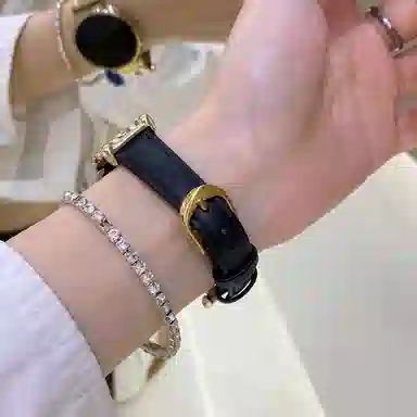 导维 三星适用 手表表带 金属 牛皮材质 时尚高级男女通用