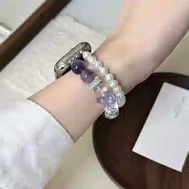导维 表带 华为适用 串珠材质 智能腕表水晶串珠华为手环腕带表链男女通用