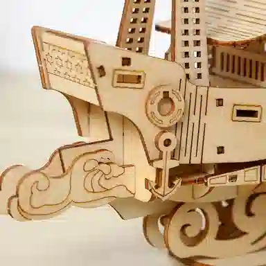 格薇拉 海洋帆船 手工制作木质立体拼图 拼装模型
