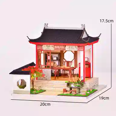 格薇拉 中国风小屋创意庭院别墅 拼装模型