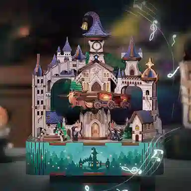 格薇拉 魔法城堡 八音盒手工音乐盒 拼装模型