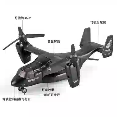 格薇拉 运输机回力声光飞机 成品模型