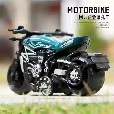格薇拉 合金回力摩托车塑料赛车 成品模型