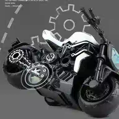 格薇拉 合金回力摩托车塑料赛车 成品模型
