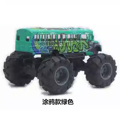 格薇拉 合金大脚校巴车回力巴士汽车 成品模型