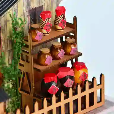 格薇拉 国风古风小屋创意手工建筑酒铺阁楼 拼装模型