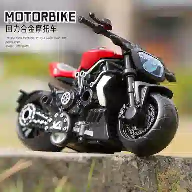 格薇拉 合金回力摩托车塑料赛车 成品模型
