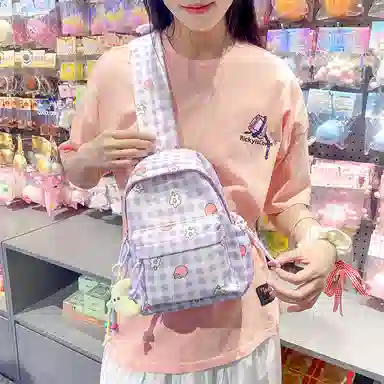 南潇湘 小清新休闲高颜值韩版百搭 尼龙 双肩包 常规 男女同款情侣款 浅紫色/浅蓝色/黄色/绿色/粉色