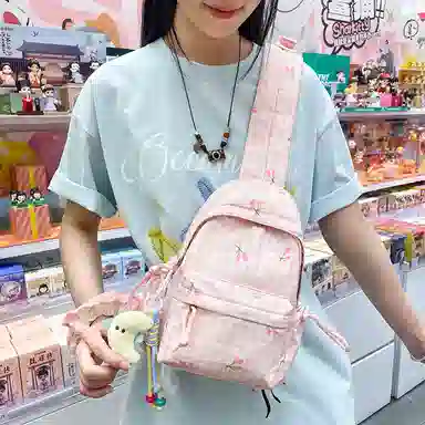 南潇湘 小清新休闲高颜值韩版百搭 尼龙 双肩包 常规 男女同款情侣款 浅紫色/浅蓝色/黄色/绿色/粉色